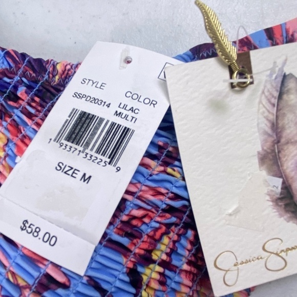 JESSICA Simpson Palmy Day ORing Smocked Bikini - Picture 12 of 12